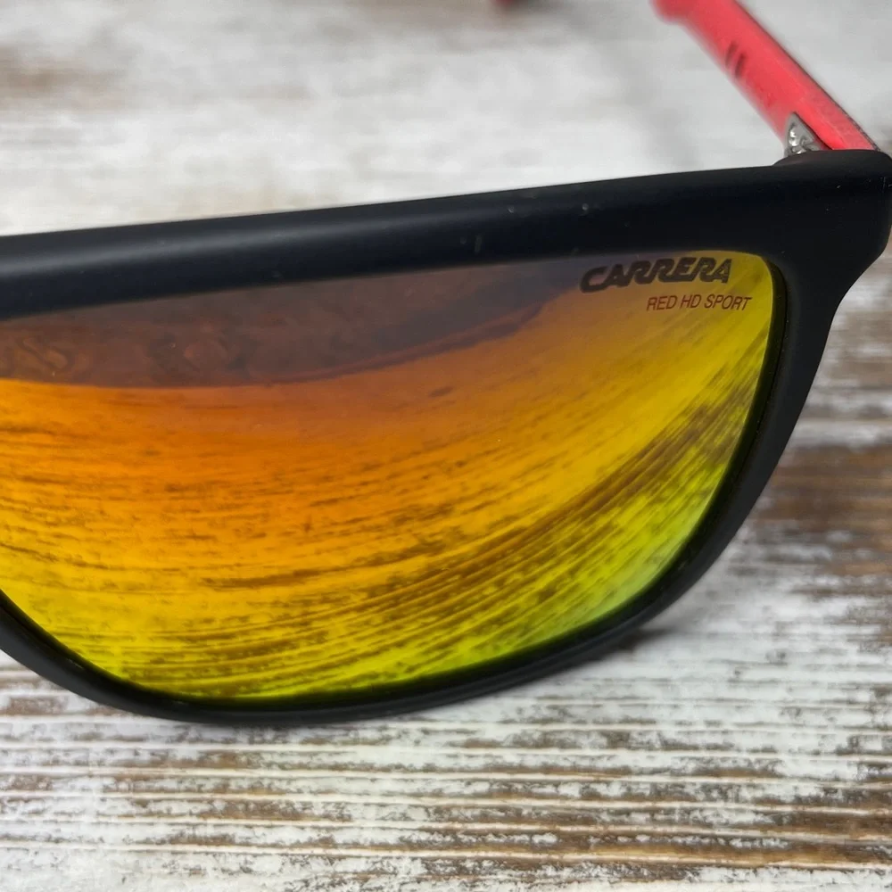 CARRERA Sunglasses Mirrored Square Lenses Carbon Fiber Unisex Mens Womens